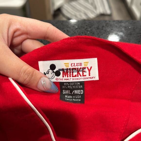 Disney Vintage Red Flannel Mickey Mouse Puff Print PJ Nightgown Size S/M - Picture 3 of 9